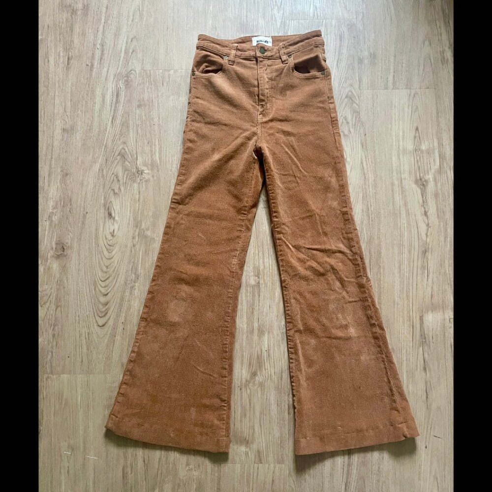 Rolla's Eastcoast Flare Caramel Cords — High Rise Skinny Flare Leg Pants